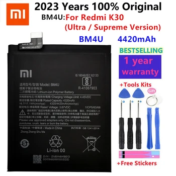 100% Оригинальный Аккумулятор мобильного телефона BM4U емкостью 4420 мАч для Xiaomi Redmi K30 Высшей Версии BM4U Smart Phone Battery Бесплатные Инструменты