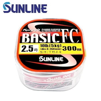 100% Оригинальный бренд Sunline Basic Fc 225m/300m, прозрачная цветная леска из углеродного волокна, Японская импортная леска