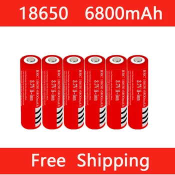 10шт 100% новый 18650 аккумулятор литий-ионная аккумуляторная батарея 6800 мАч красный корпус аккумулятор для фонарика игрушки + Бесплатная доставка