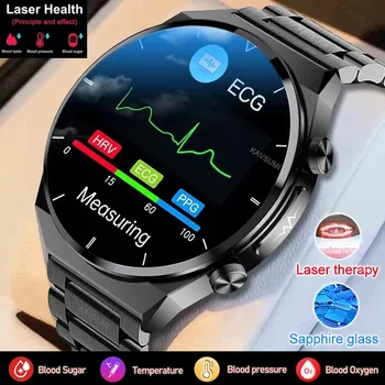 2023 Новые Умные Часы для измерения уровня сахара в крови 1,39-дюймовый Экран из сапфирового стекла 360*360 HD, ЭКГ, Смарт-часы Для неинвазивного мониторинга уровня глюкозы в крови