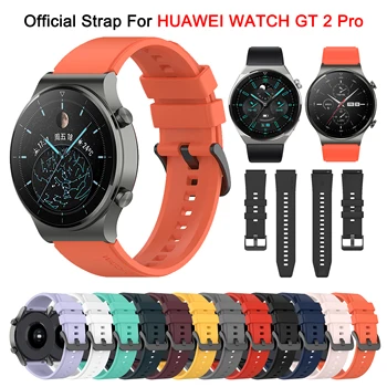 22 мм Официальный ремешок для Huawei Watch GT 2 Pro Samrtwatch Band Силиконовый браслет для Huawei GT2 GT3 Pro 46 мм Замена correa