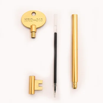 30 шт. Ретро-золотых ручек для ключей, Корейская креативная студенческая канцелярская ручка с нейтральной текстурой металла, Черная ручка для подписи Оптом