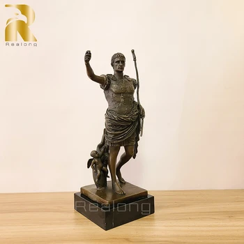 32 см Бронзовая Статуя Цезаря Знаменитая Бронзовая Скульптура Августа Цезаря Классическая Бронзовая Статуя Цезаря Ремесла Для Домашнего Декора Орнамент Подарки