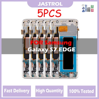 5 шт./лот ЖК-дисплей Для SAMSUNG Galaxy S7 edge ЖК-дисплей G935F SM-G935FD С Рамкой Сенсорный Дигитайзер В Сборе Запасные Части