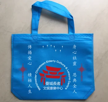 500 шт. синих сумок для покупок 38 *32 см, нетканые сумки с логотипом на 2 сторонах