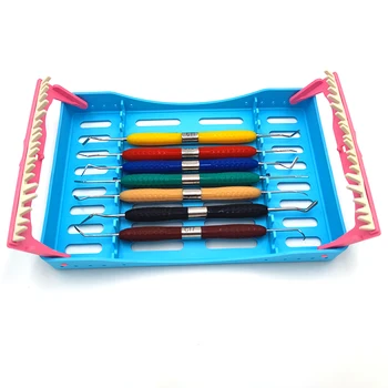 7 шт., набор наполнителей для зубов из смолы с пластиковой коробкой для дезинфекции, набор для эстетической реставрации для стоматологии, нож, Шпатель, инструмент