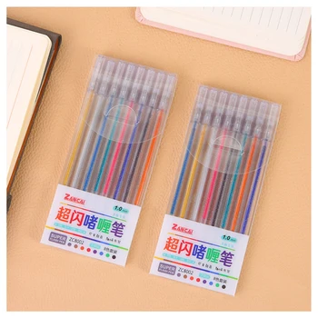 8 Цветов Маркерных ручек с прозрачным и блестящим держателем для работы, учебы, обучения SP99