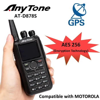 AnyTone UHF 400-480 МГц, Однополосная портативная рация AT-D878S, Цифровая/Аналоговая Двусторонняя портативная рация с GPS DMR, Портативная портативная рация