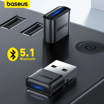 Baseus USB Bluetooth адаптер Dongle Adaptador Bluetooth 5.1 для портативных ПК Беспроводной динамик аудиоприемник USB передатчик
