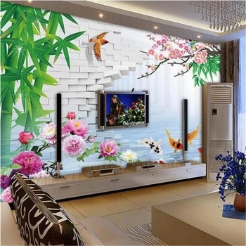beibehang новые 3D трехмерные цветы Европейский ТВ фон настенные обои гостиная спальня настенная бумага papel de parede