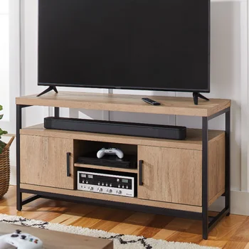 Better Homes & Gardens Jace Промышленная деревянная Прямоугольная медиа-консоль для телевизоров до 55 дюймов, мебель для гостиной из натурального дуба
