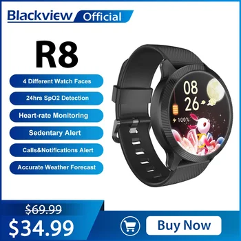 Blackview 2022 Смарт-часы R8 Для мониторинга сердечного ритма, содержания кислорода в крови, здоровья, Умные Часы Для Мужчин, Женщин, Фитнеса Android IOS