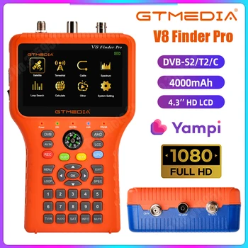 GTMEDIA V8 Finder Pro Измеритель спутникового сигнала DVB-S2/T2/C Комбинированный HD Цифровой Спутниковый Искатель H.265 HEVC MPEG-4 Наземного сигнала