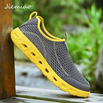 JIEMIAO/ Сетчатая дышащая обувь для Скалолазания, Мужская обувь для горных походов, Мужская нескользящая спортивная обувь для кемпинга на открытом воздухе, Размер 39-48