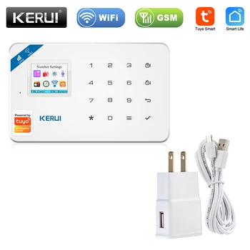 KERUI Умный Дом Охранная Сигнализация Беспроводной WiFi GSM Tuya Control App 1,7 Дюймовый Цветной экран Управление Голосовыми подсказками Хоста