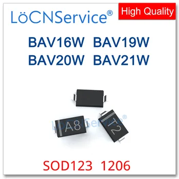 LoCNService SOD123 3000 шт. BAV16W T6 BAV19W A8 BAV20W T2 BAV21W T3 Китайский высококачественный SMD SOD-123 1206