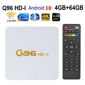 Q96 HD-I Smart TV Box Rockchip RK3228A Четырехъядерный телеприставка 4K HDR Android 10 4 ГБ 64 ГБ 2,4 Г WiFi 3D Медиаплеер