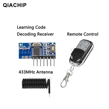 QIACHIP 433 МГц RF Релейный Модуль Приемника Беспроводной 4-Канальный Выход С кнопкой обучения и 433 МГц RF Пульт дистанционного Управления Передатчиком DIY