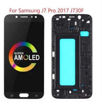 Super AMOLED J7 Pro Дисплей Для Samsung Galaxy J7 Pro 2017 ЖК-дисплей с Сенсорным экраном 5,5 