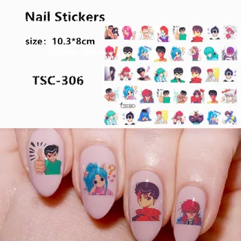 TSC серия TSC-306 аниме YuYu Hakusho 3D Задний клей Самоклеящийся Дизайн ногтей Инструмент для украшения Ногтей Слайдеры Для Наклеек на ногти