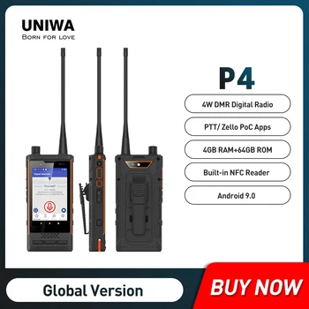 UNIWA P4 Восьмиядерный Мобильный Телефон 4G 64G IP68 Водонепроницаемый Мобильный телефон 4 Вт DMR Аналоговая Рация 3000 мАч Android 9 Смартфон MT6762