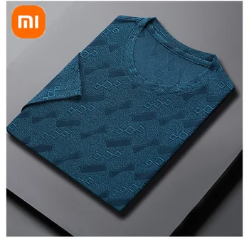 Xiaomi Mijia ice silk, однотонная Повседневная футболка с круглым вырезом, Мужская Летняя футболка 2023, Приятный для кожи Ледяной прохладный Дышащий Топ с короткими рукавами