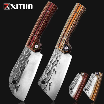 XITUO Кованый складной нож для измельчения ломтиков, портативный складной тесак, острый, как бритва, карманный нож для походов, походный нож для походов на открытом воздухе