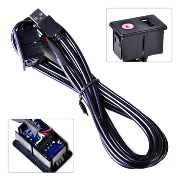 Автомобильный USB AUX разъем для скрытого монтажа на приборной панели, удлинительный кабель для панели, 6 футов, автомобильный разъем, универсальный USB-порт, автомобильная электроника