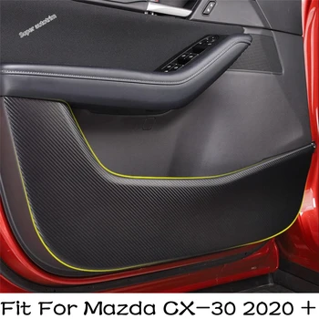 Автомобильный Дверной Противоударный Коврик, Анти-грязная Защитная Наклейка Из Искусственной Кожи Из Углеродного Волокна Для Mazda CX-30 2020 -2023, Аксессуары Для Интерьера