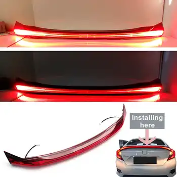 Автомобильный светодиодный ABS-спойлер с задним стоп-сигналом для Honda для Civic 2016-2017, задний фонарь, светодиодные аксессуары для багажника