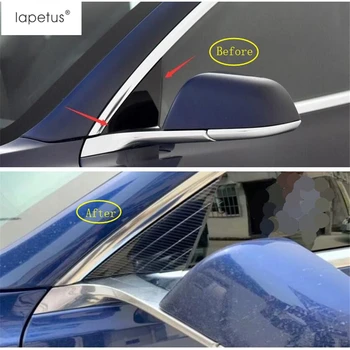 Аксессуары Lapetus для Tesla Model 3 2018 2019 2020 2021 ABS Наружная оконная стойка, Комплект треугольной крышки передней двери, отделка