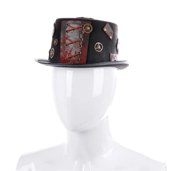 Верхняя шляпа в стиле стимпанк, Готическая викторианская шляпа на Хэллоуин, женская фетровая шляпа с маленькими полями, шапка фокусника, сценические представления