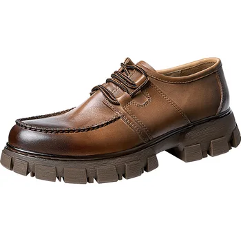 Весенне-осенняя летняя обувь, мужская кожаная оригинальная обувь, мужская обувь Высокого качества из натуральной воловьей кожи, мужская обувь на шнуровке, модельные туфли