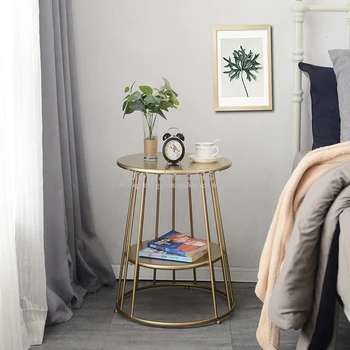 Высококачественный Кованый Железный Золотой Журнальный столик в Скандинавском стиле с креативными круглыми боковыми столиками, Письменный стол для гостиной, Угловые столы для спальни