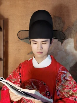 Древнекитайская Официальная Шляпа Hanfu Hat Мужская Черная Газовая Шляпа Шерстяная Шляпа Династии Мин Hanfu Hat Черная Для Мужчин