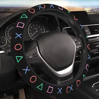 Значок кнопок контроллера Classico, Утолщающая крышка рулевого колеса автомобиля 38 см, Универсальная, Подходящая для женщин Эластичная крышка рулевого колеса