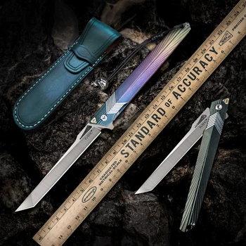 Карманный нож TURENZ с ножнами M390/14C28N Сталь G10 Из Титанового сплава Tanto Складные Ножи Открытый EDC Инструмент Джентльменский нож