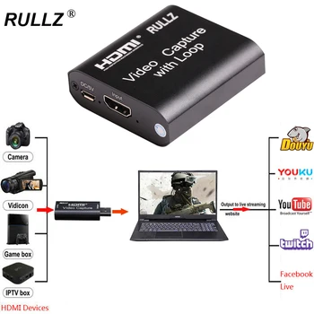 Карта видеозахвата 4K USB 2.0, блок видеозахвата HDMI, коробка для записи игр PS4, DVD-видеокамера, пластина для записи HD-камер в прямом эфире