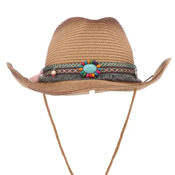 Ковбойская шляпа для женщин и мужчин, солнцезащитная шляпа с широкими полями, уличная соломенная шляпа, декор