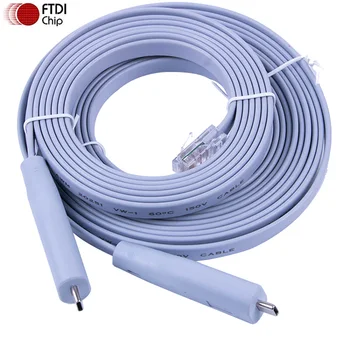 Консольный кабель USB 6FT FTDI Type-C к Rj45 RS232 Для Windows 8/7 Vista MAC Linux Удлинительный кабель Cisco 6ft 12ft
