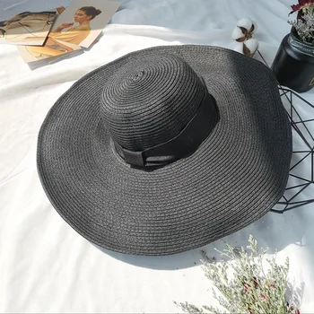 Летняя соломенная шляпа Солнцезащитный козырек Для отдыха на море Пляжная универсальная шляпа от Солнца с большими полями Летняя шляпа с большими полями