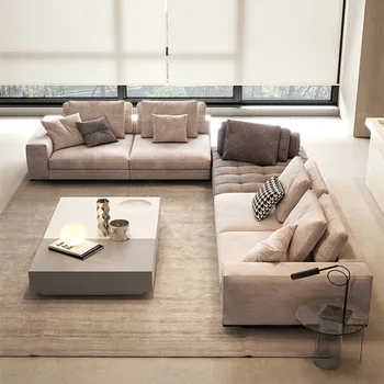 Мебель для гостиной итальянская роскошная итальянская вилла большой дизайнерский диван из высококачественной минималистичной ткани