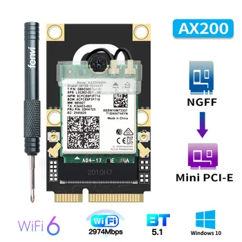 Мини-адаптер PCI-E Wi-Fi 6 Беспроводной 2974 Мбит/с Bluetooth 5,0 Intel AX200 Wifi карта AX200NGW 802.11ax/ac 160 МГц 2,4 G/5G Windows10