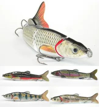 Многосекционная 5-секционная Рыболовная Приманка Crank Bait Swimbait Окунь Shad Dace 3D eyes Рыболовные Инструменты 6,5 