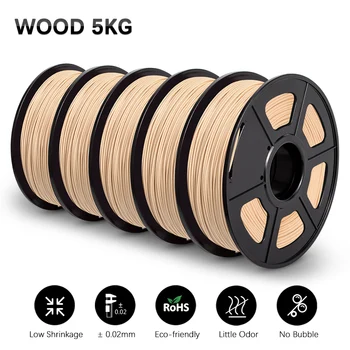 Нить для 3D-принтера JAYO из древесного волокна 5 кг 1,75 мм, экологически чистая На ощупь из натурального дерева, подходит для печати соплами 0,44 мм