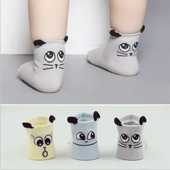 Новые Детские носки Унисекс для маленьких мальчиков и девочек, теплая обувь для детской кроватки, манжеты с героями мультфильмов, носки SK04