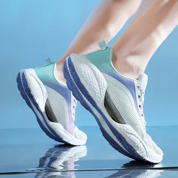 Новые мужские кроссовки для бега, повседневная обувь для тенниса, эластичные удобные дышащие модные уличные дорожные кроссовки