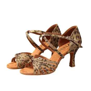 Обувь для бальных Танцев, женская леопардовая мягкая обувь для латиноамериканских танцев, Sapatos Femininos, профессиональная танцевальная обувь, Женские Кроссовки