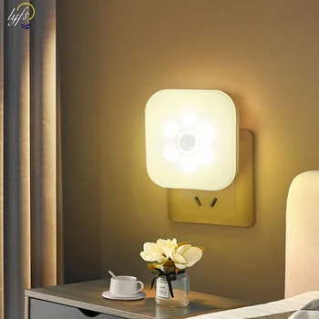 Подключаемый беспроводной ночник с датчиком движения, светодиодные ночники, прикроватная лампа для спальни, коридора, шкафа, освещения кухни
