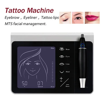 Профессиональная Роторная татуировочная машинка MTS PMU, набор для Перманентного макияжа, Цифровая подводка для бровей, губ, ручек для тела
